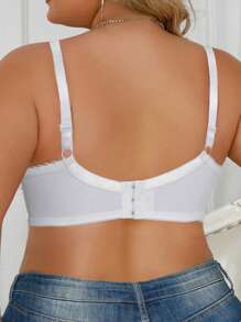 Damen Große Größen einfarbige BHs, ultraleichte Spitze sexy BHs mit Bügel, französisch elegante BHs mit voller Abdeckung und guter Stütze