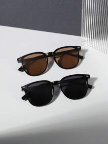 1/2/3 Stück Herren Acryl Lässig quadratischer Rahmen Mode Schwarz Brillen geeignet für tägliche Ausflüge, Sommerurlaub, Outdoor, Reisen