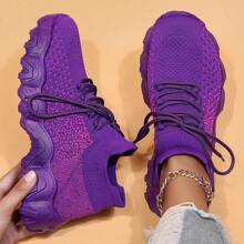 Women's Mesh Slip-On Sneakers, Korean Style Casual Outdoor Running Hiking Shoes, For Spring And Autumn