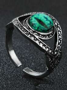 1 Pc Vintage Gothic Men's Punk Colorful Evil Eye Rings For Men Women Fashion Demon Dragon Ring Male Jewelry Accessories Gifts