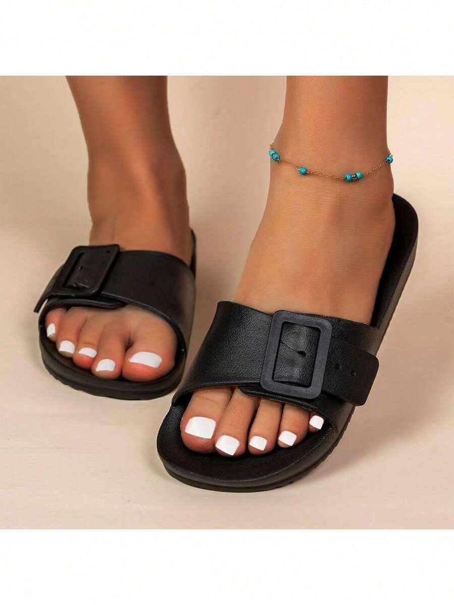Novo Chinelo Feminino de Moda em Malha, Casual de Celebridade, Sola Macia e Confortável, para Uso Doméstico e Externo