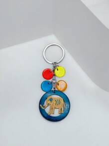 Handmade Natural Coconut Shell Key Chain, Minimalist Creative Design, Unique Vintage Decoration