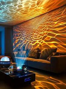 1pc LED Smart LED Portable ABS Material Water Ripple Lamp, Aurora Projection Lamp, 16 Kinds Of Lighting Effects, LED Color Changing Lamp, Galaxy Star Projector, Bedroom Light Projector, Starry Sky Projector, Star Whirl Color Lamp, Seven-Color Rotating Atmosphere Lamp, Magic Projector, Adult Room Decoration, Home Decoration, Home Theater, Ceiling, Gift, Camping, Wedding Decoration, Holiday Party, Let Your Home Be Breathtakingly Beautiful.