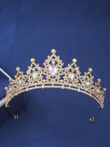 Set de 4 bucăți Colier Coroană Regina Elegantă cu Strasuri, Coifă de mireasă de nuntă Bijuterii baroc pentru evenimente și petreceri