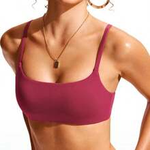 Gym Top Double Strapless Padded Thin Strap Zero Transparency Fashion Colors - Granate - Ver 3