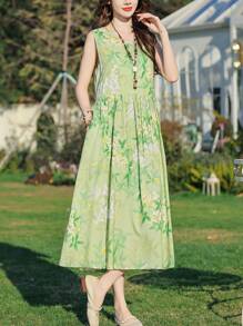 New Summer Casual Printed Elegant Mid-Length Women Dress