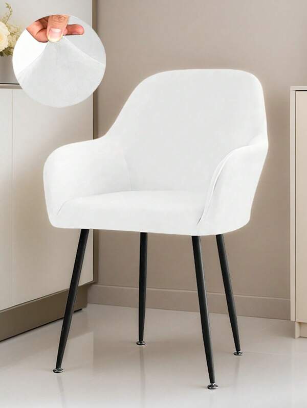 1PC, Furniture, Elastic Velvet, Curved Chair Cover, A Set Of Backrest, High Armrest Cover, Simple Non-Slip, Dining Chair Cover, Suitable For Bedroom Living Room, Study Lighting Places