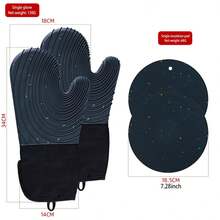 Juego de manoplas y agarraderas para horno de silicona resistentes al calor, protector de dedos y agarradera para microondas. - Gris Oscuro - Ver 7
