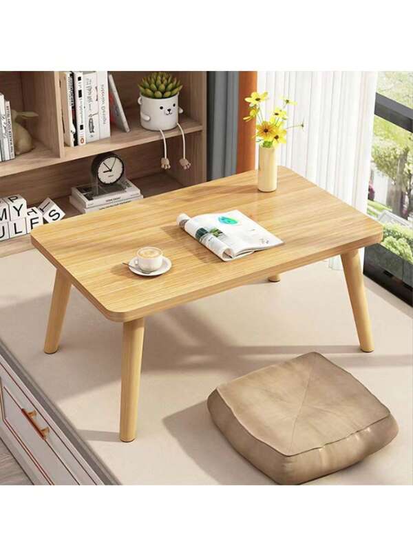 Couchtisch, Tatami-Laptoptisch, Picknicktisch, tragbarer Couchtisch, 60 x 40 x 32 cm, Schwarz/Weiß/Holzfarbe