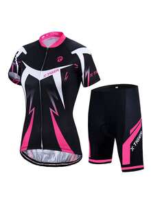 X-TIGER Women's Professional Cycling Shorts | Cycling Jersey Set - Anti-Slip, Shock-Absorbing Pad, High Elasticity Lifting, Women Sports Wear, Yoga Wear - Hot Pink - View 1