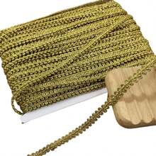 5 Meter 1 cm DIY Spitzen Borte Bänder Handwerk goldener silbriger Tausendfüßler geflochtene Spitzen Abschluss Hochzeitsgeschenkverpackung Nähzubehör Kleidung Party Dekoration