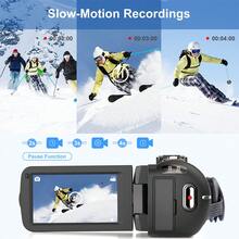 Nicamery 2025 新款 2.7K 高清视频博客相机，36MP 摄影图像分辨率，16 倍数码变焦 Vlog 相机，带外置麦克风、镜头盖、稳定器、遥控器、2 块电池和 32GB 存储卡，适合家庭视频录制 - 黑色 - 查看 6