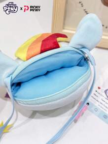MY LITTLE PONY Bolso bandolera para niña, monedero lindo, bolsa de almacenamiento multifuncional con cremallera, mini bolso de unicornio de moda para ir al trabajo, salir, vacaciones, fiestas, disfraces de Halloween y Navidad, regalo para mujeres jóvenes, estudiantes y damas