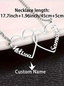 1 Peça Colar Personalizado com 1-5 Nomes, Colar Pingente Multi-Amor, Colar com Nome em Inglês da Família, Colar de Corrente Cubana de Aço Inoxidável para Homens e Mulheres, Colar Personalizado de Fonte Romântica e da Moda, Presente do Dia das Mães, Clássico e Elegante, Adequado para Família, Melhor Amigo, Material Escolar, Estudantes do Ensino Médio, Estudantes do Ensino Fundamental, Estudantes Universitários, Calouro, Segundo Ano, Estudantes Iniciantes, Estudantes Universitários