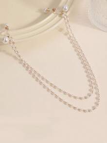 Sexy Double-Layer Tassel Nipple Chain Accessory For Women, Night Club Sexy Pearl Chest Chain Body Jewelry - Multicolor - View 2