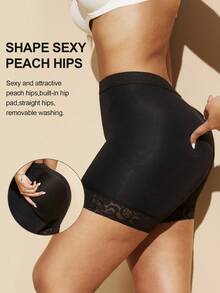 1pc Women High Waisted Butt Lifting Slimming Shaping Pants With Foam Pad, Smooth Figure Shapewear Bottom