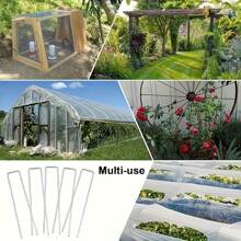 20/50pcs Galvanized Steel Outdoor Turf Ground Nails, U-Shaped Ground Nails, Anti-Grass Cloth Garden Ground Nails, Insert Soil Fence U-Shaped Fixer