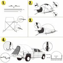 Truck Tent 55.2' Truck Bed Tent FullSize Pickup Tent Waterproof Truck Camper 2 Mesh Windows Easy To Setup Truck Tents For Camping Hiking Fishing Grey Color - Default - View 4