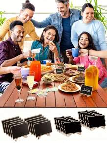 Mini Blackboard Display Panel Decoration, Home Decoration Signs, Mini Message Board Display Wooden Blackboard, Suitable For Wedding, Baking Display, Hotel, Banquet, Dessert, Table Cards, Mother's Day Graduation