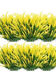 4/10pcs Artificial Simulated Plants Grass For Christmas Decoration, UV-Resistant Garden Decor, Christmas Ornaments, Room Decor, Bedroom Decor, Wall Decor, Plastic Fake Flowers Green Plant, Home Decor, Bathroom Decor Artificial Fern Plant Ivy Green Wall Plants, Home Garden Wedding Party Halloween Decor, Indoor Outdoor Decoration, Festival Decor Artificial Decorative Fake Plants - Multicolor - View 8