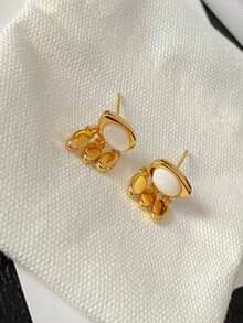 [Hailey] Turquoise & Crystal 925 Pure Silver Earrings, Elegant Peacock Feather Design, Suitable For Parties, Dates, Birthdays, Valentine's Day, Ramadan, Daily Wear