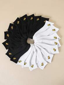 1/5/10/20 Pairs Random Women Cheese Pattern Short Socks, Breathable, Moisture-Wicking, Soft Polyester Blend, Casual Everyday Wear, Cute Design - Multicolor - View 2