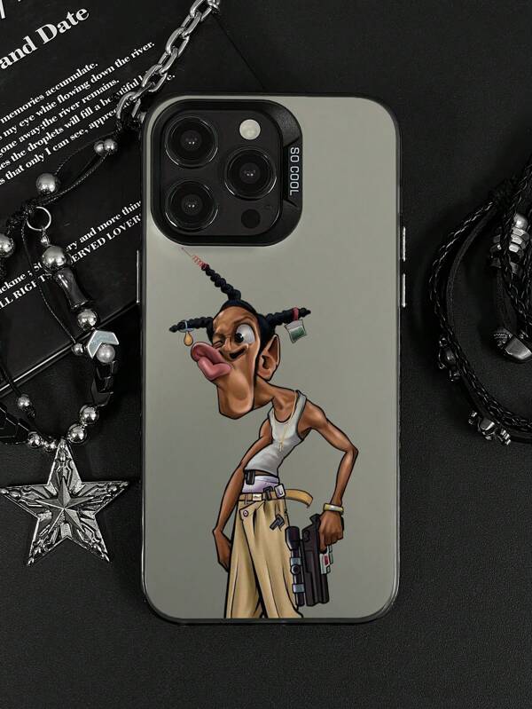 1pc Funny Pouty Face Male Print 2D Portrait Graphic Protective Phone Case, Fit For IPhone11/12/13/14/15/16/16Pro/16ProMax, GalaxyA05/A15/A25/A35/A53/A54/A55/S23/S24 Waterproof Shockproof Anti-Fall Scratch Resistant