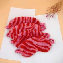 Pink Zebra Print Plush Eye Mask, Breathable Silk-Like