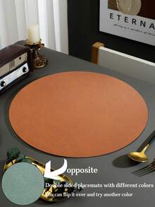 1/2/3 pièces set de sets de table réversibles en PU gris, dessous de plat à double texture, lavables, faciles à nettoyer, anti-dérapants, résistants à la chaleur, conviennent pour la décoration de la pièce, la décoration de table à manger, la décoration de la maison, la décoration de fête, idéaux pour les vacances, les fêtes, les rassemblements, les anniversaires, les mariages, les cadeaux, les dîners, l'extérieur, les pique-niques - Multicolore - Voir 9