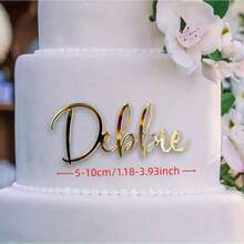 1pc Customized Cake Name Graduation, Gold For Wedding, Personalized, Rustic Wedding, Custom Mr Mrs, Anniversary Toppers,Multi-Functional,Durable,Ornamental,Reusable,Exquisite,Stylish,High-Quality,Colorful,Modern,Custom,Personalized,Unique,Ideal Gifts For Him,Ideal Gifts For Her,Boyfriend,Dad,Girlfriend,Mom,Family,Friends,Tea Room,Home,Garden,Office,For Anniversaries,For Valentine's Day,For Mother's Day,For Birthdays,For Father's Day,For Graduation,For Weddings,For Housewarming Back To School, Gift-Ready - Multicolor - View 2