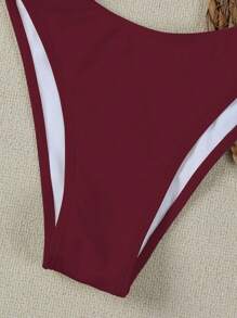 Polovedo Official Sexy Solid Color Bandeau Bikini Swimwear