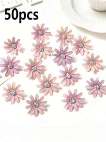 100pcs Artificial Silk Flower Decor Accessories For Headpieces, Wedding Corsage DIY Crafts