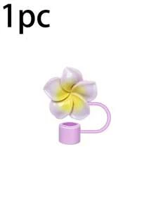 1 pieza/Set de 6 tapas con diseño de flores para cubrir pajitas de 30 y 40 onzas, tapas de silicona reutilizables para pajitas de 10 mm, tapas antipolvo para pajitas, tapas simples para la punta de la pajita, accesorios para tazas, regalo del Día de la Madre