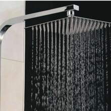 Large Waterfall Chrome Square Dual Shower Head Riser Rail Luxury Bathroom Set Home Bathroom Decor Bathroom Accessories Bathroom Organizer Summer Back To School