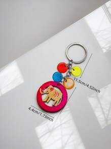 Handmade Natural Coconut Shell Key Chain, Minimalist Creative Design, Unique Vintage Decoration