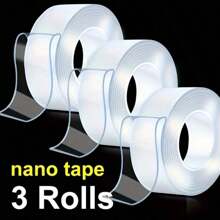 3/1 Piece Of Nano Adhesive Tape, Transparent Adhesive Tape, Transparent Adhesive Tape, Double-Sided Non-Permeable Adhesive, Reusable Strong Tape, Multi-Purpose Detachable And Washable Transparent Nano Tape, Suitable For Home/Office/Car Adhesive Items, Most Suitable For Home Decoration Tools, Non-Destructive Stickers, Wall Stickers Back To School