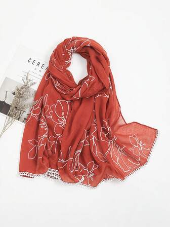 1 件女士时尚纯色围巾，时尚百搭轻质流苏披肩，柔软舒适的颈巾，适合夏季穿着，是日常佩戴或送礼的绝佳选择