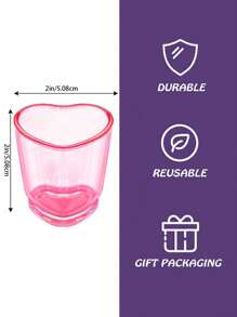 8pcs-Pink Plastic Spirits Glasses Set, Heart Shaped Spirits Glasses Set Plastic Spirits Glasses With Heavy Duty Base, Spirits Glasses For Whiskey, Tequila, Spirits Valentine's Day, Bachelor Party