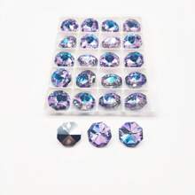20pcs/Set 14mm 2 Holes Glass Beads/Crystal Glass Octagon Beads/DIY Loose Sun Catcher Beads/Crystal Prism/Crystal Chandelier Pendants/Xmas Tree Decoration/Holiday Decoration/Wedding Decoration