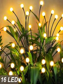 1PC 6/8/10Lights 18650-600mAh Solar Firefly Lights Outdoor Garden Decoration Landscape Lights Lawn Lights Suitable For Festive Decoration,LED Solar Firefly Lights For Courtyard Garden Decoration, Christmas Wind Swaying Firefly Ground Mounted Lawn Lights