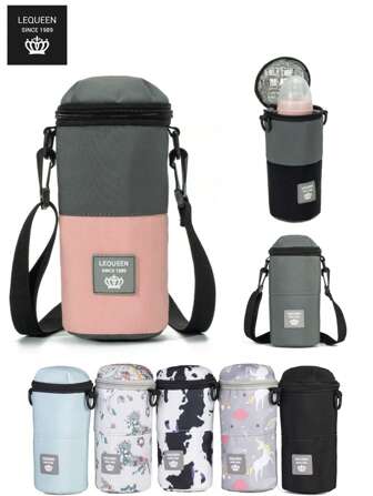 LEQUEEN 1pc Oxford Cloth Insulated Milk Bottle Bag, Crossbody Casual Water Bottle Insulated Bag For Outdoor, Convenient Crossbody Milk Bottle And Water Bottle Bag Suitable For Casual Wear