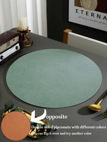 1/2/3 pièces set de sets de table réversibles en PU gris, dessous de plat à double texture, lavables, faciles à nettoyer, anti-dérapants, résistants à la chaleur, conviennent pour la décoration de la pièce, la décoration de table à manger, la décoration de la maison, la décoration de fête, idéaux pour les vacances, les fêtes, les rassemblements, les anniversaires, les mariages, les cadeaux, les dîners, l'extérieur, les pique-niques - Multicolore - Voir 11