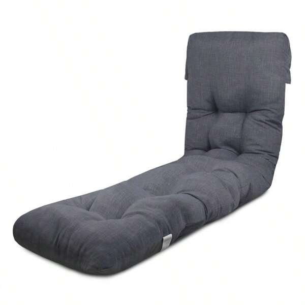 TIENDA EURASIA Cojin Tumbona Exterior, 50% Algodón y 50% Poliéster, 180x50x12 cm, Funda de Loneta-Gris