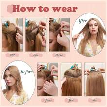 Seamless 8-24in 100% Real Hair Clip In Remy Human Hair Extensions Full Head Weft 8PCS 18CLIPS Silky Straight #04 Medium Brown - #04 Medium Brown - View 10