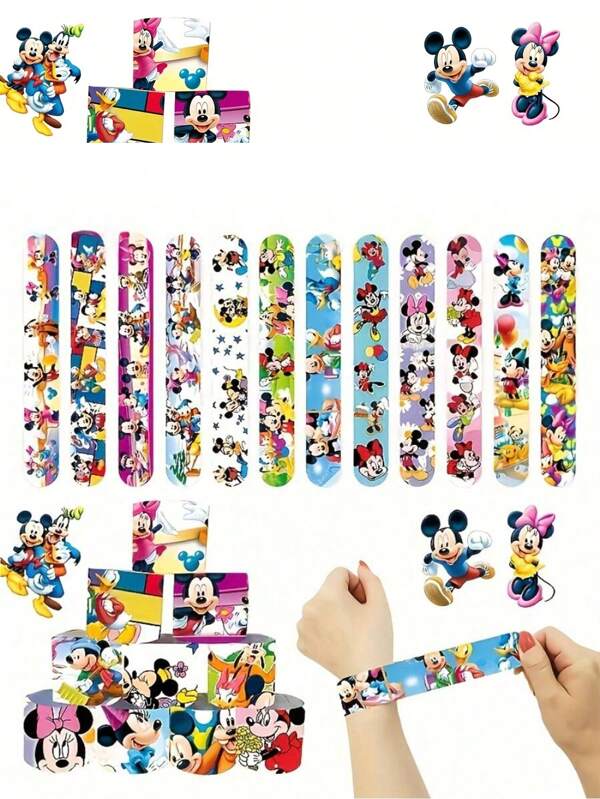 Disney Disney 36PC/24PC/12pcs Disney Mickey Mouse Cartoon Character Pattern Type Bracelet,Clap Bracelet Suitable For Gift And Party Wear, Theme Party Bracelet, Suitable For Birthday, Party, Classroom Decoration And Classroom Reward, Party Decoration | Theme Party Decoration