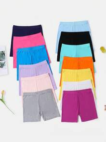 13pcs/1pc Kid Girls' Colorful Modal Shorts, Soft Breathable Underpants For Summer - Multicolor - View 2