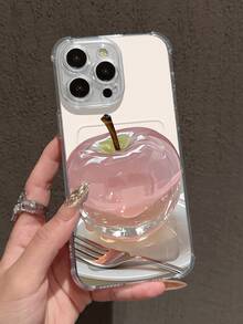 3D 水晶苹果卡夹保护手机壳适用于 16 Pro Max/11/12/13/14 Plus/15 Pro/XR/XS - 無色 - 查看 4