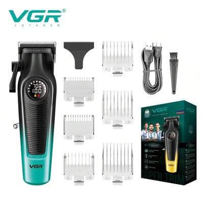 VGR VGR Hair Clipper Cordless Electric Hair Clipper 200-Minute Runtime USB Rechargeable Hair Clipper Hook Design Easy Storage Barber Hair Clipper Hair Clippers Men V-196