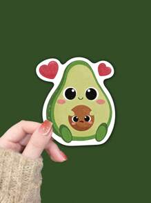 1/3pcs Avocado Eating Cookies Stickers, Cartoon Foodie Style Decorate Your Laptop, Water Bottle, Journal, Skins, Guitars, Helmets, Office Supplies, School, Skateboards, Luggage, And Other Funny Vinyl Record Waterproof Decal