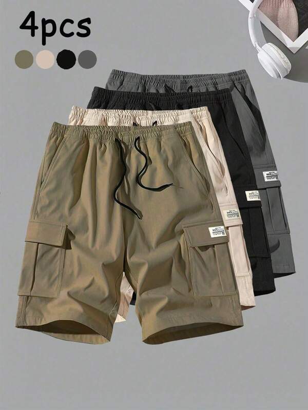 4 piezas Shorts cargo de verano para hombre, shorts bermuda casuales y transpirables para exteriores